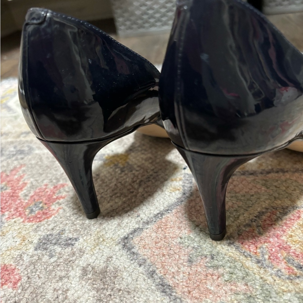 NINE WEST -Navy Blue Suede Patent D'orsay Pumps Heels - Picture 8 of 13